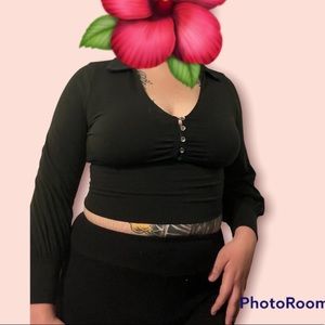 Long sleeve black blouse
